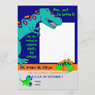 Imagem vertical de convite do Dinossauro