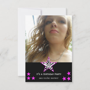 Imagens: Convite de festas Zebra Star