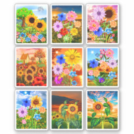 Imagens de Flores - Adesivos Kawaii de Primavera