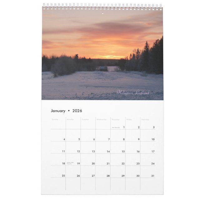 Imagens do calendário 2011 de Lapland (Jan 2026)