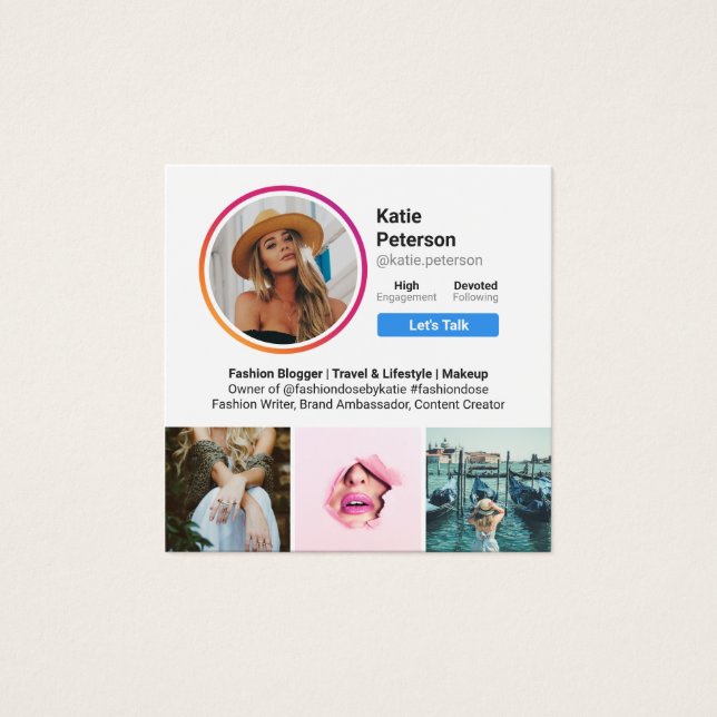 Imagens do Instagram perfil de mídia social de ten (Frente)