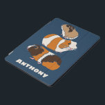 Imagens Personalizadas de Porcos da Guiné<br><div class="desc">Proteja o seu dispositivo com estilo com esta capa de ipad personalizada. Apresenta ilustrações bonitas e realistas de cobaias contra fundo azul-marinho e está pronto para ser personalizado com um nome.</div>
