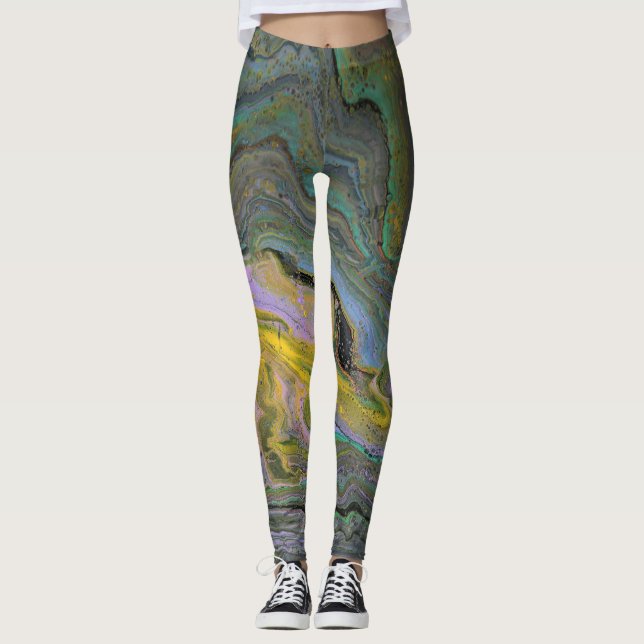 Imaginação 1 Leggings de Geodo Acrílico (Frente)