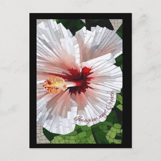 Imagine e Crie Cartão Postal de Flor em Mosaico (Frente)