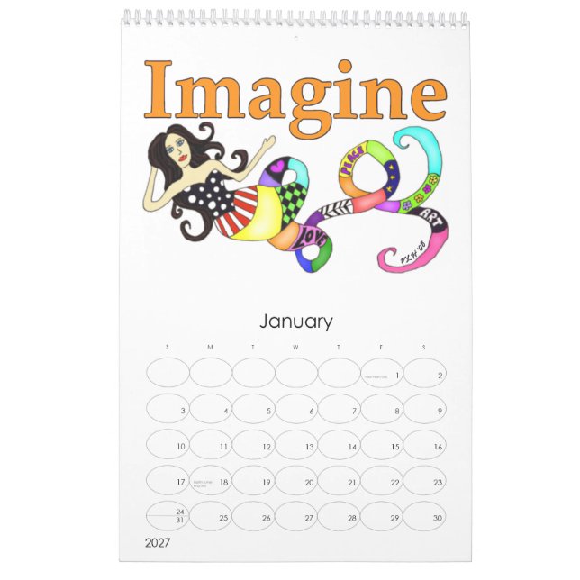 Imagine o calendário da sereia e dos amigos 2010 (Jan 2027)