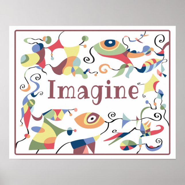 Imagine Poster de Decoração Abstrata para Quarto d (Frente)