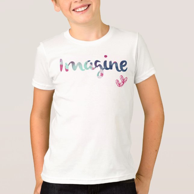Imagine uma camiseta escribble impressão gráfica (Frente)