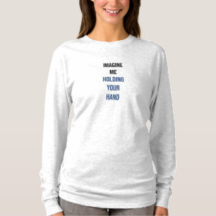Imaginem-me segurando sua camiseta manual