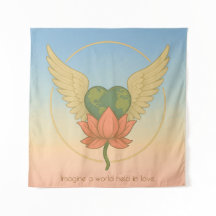 Imaginem um mundo amado em tapeçaria