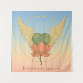 Imaginem um mundo amado em tapeçaria