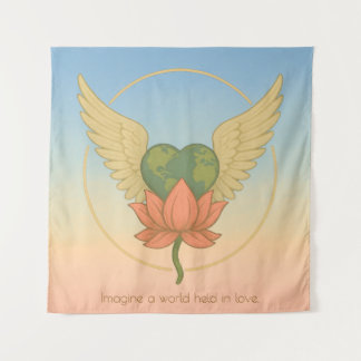 Imaginem um mundo amado em tapeçaria