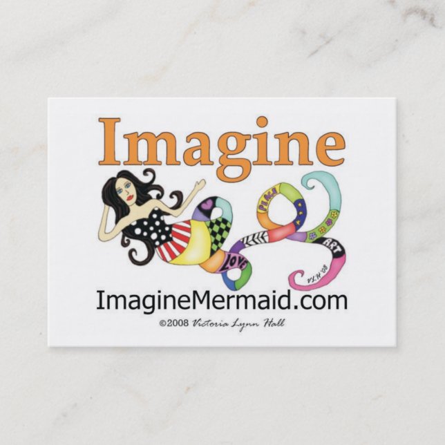 ImagineMermaid.com imagina cartões de visitas da (Frente)