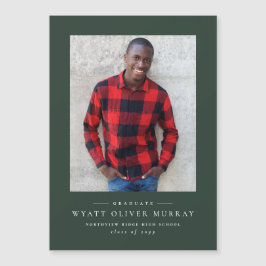 Íman clássico de graduação verde simples