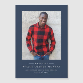 Íman de anúncio clássico de graduação do marinho s