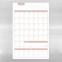 Íman de calendário mínimo rosa dourado