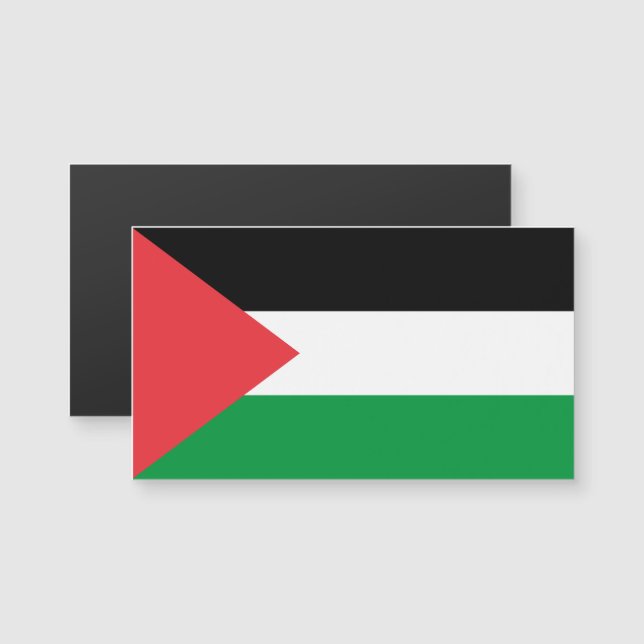 Íman de cartão magnético com pavilhão da Palestina (Frente/Verso)