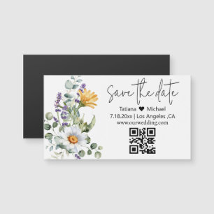 íman de código qr de salvamento moderno com flores