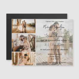 íman de convite de casamento colagem de 4 fotos el