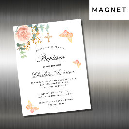 Íman de convite para borboletas florais do Baptism