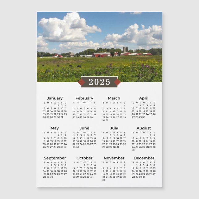 Íman de Fazenda Cênnica do Calendário 2025 (Frente)