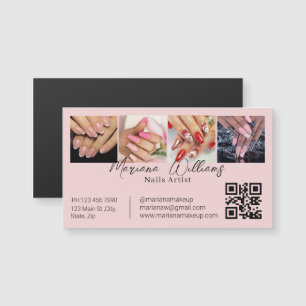 íman de negócios rosa artista de unhas código qr 4