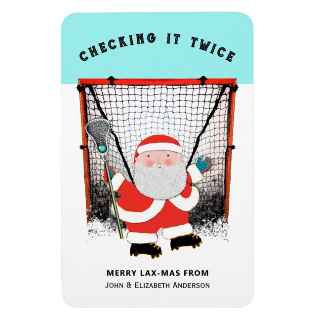Ímãs de cartões de presente de Natal de Lacrosse (Vertical)