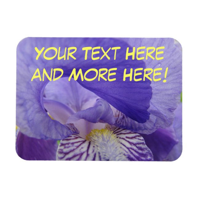 Ímãs de Frases Personalizadas Flores de Íris Roxo (Horizontal)