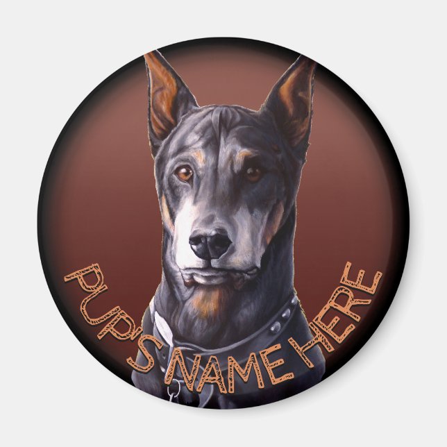 Imãs de geladeira Doberman Magnets Personalizadas  (Frente)