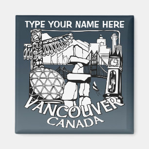 Imãs de geladeira Vancouver Souvenir Personalizad