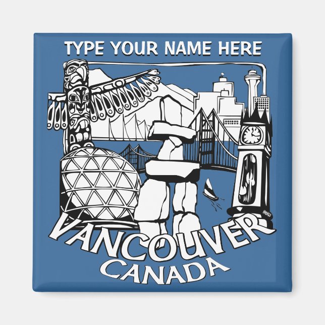 Imãs de geladeira Vancouver Souvenir Personalizado (Frente)