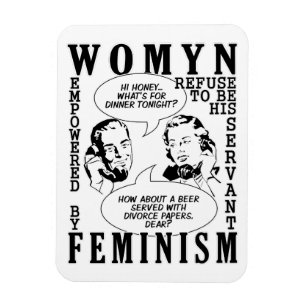 Ímãs feministas retros do humor