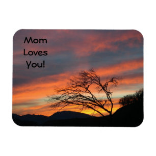 Ímãs Mamãe Te Ama! Laranja Céu Nuvens Pôr do Sol