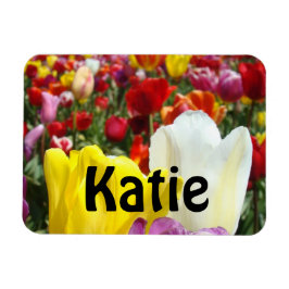 Ímãs nome Tulipa Flor personalizado Seu Nome