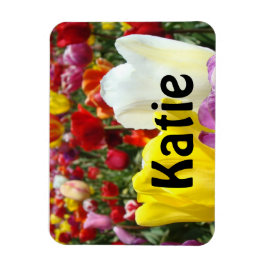Ímãs nome Tulipa Flor personalizado Seu Nome