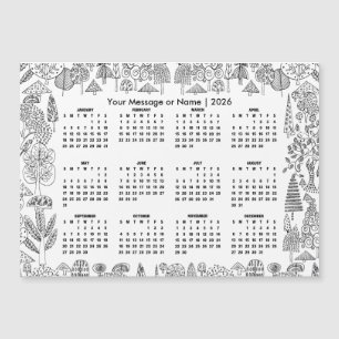 Ímãs Personalizados de Árvores da Floresta Calendá