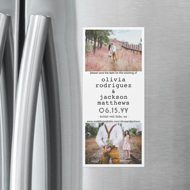 Ímãs Verticais Únicos para Salvar a Data do Casame (Criador carregado)