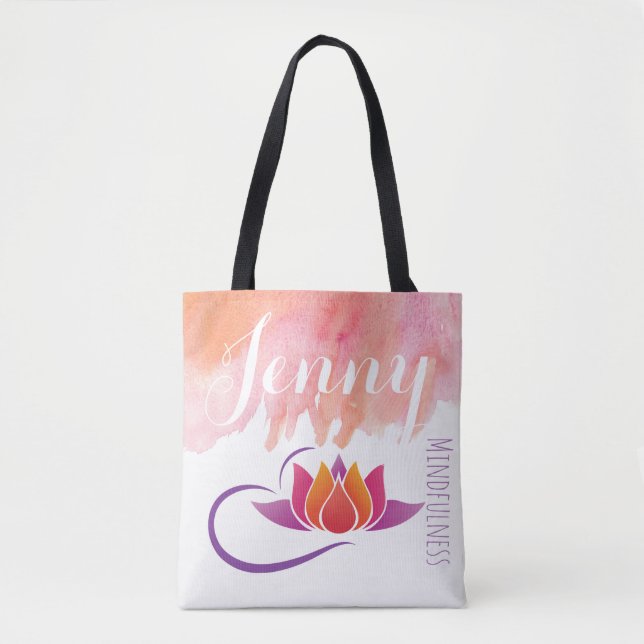 Imbecil Gift Yoga Lotus Flower Add Name Bolsa (Frente)