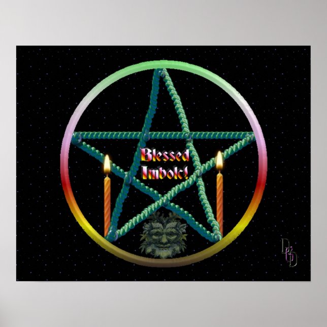 Imbolc Pentacle Poster (Frente)