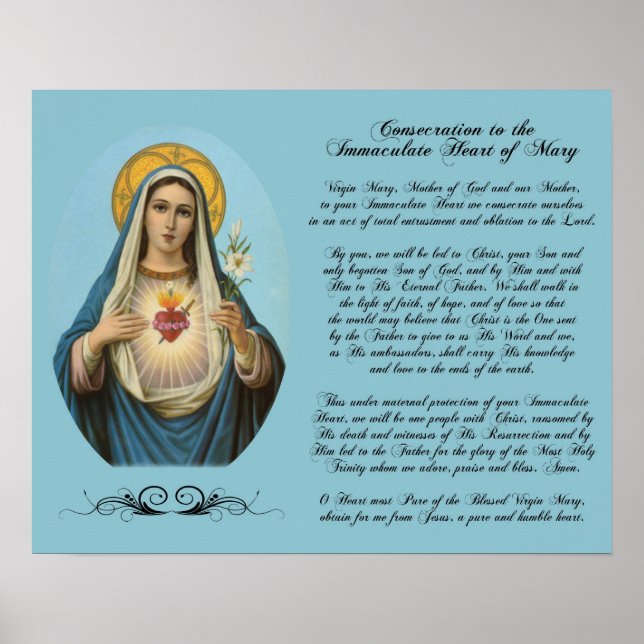 Immaculate Heart of Mary Custom Poster (Frente)