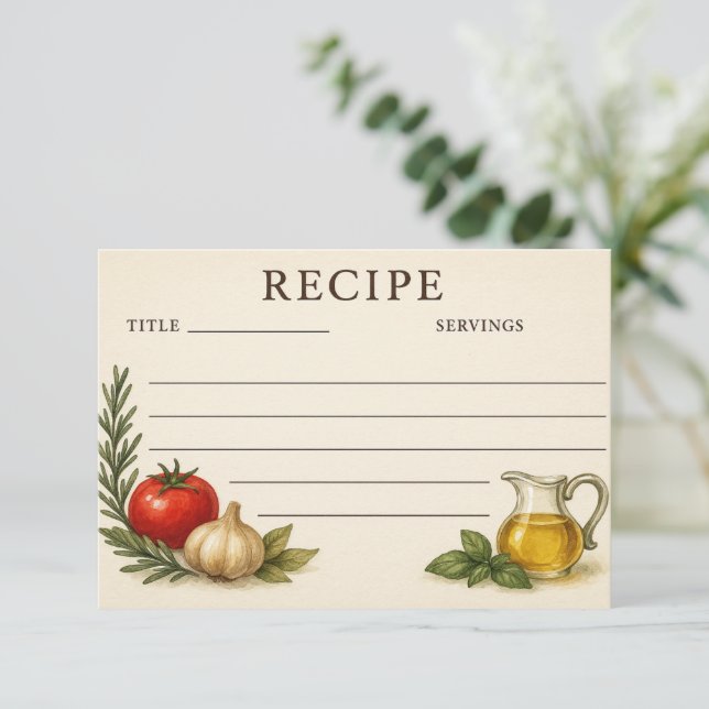 Immersed in Italy Recipe Card (Em pé/Frente)