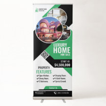 Imobiliário - Banner verde retrátil