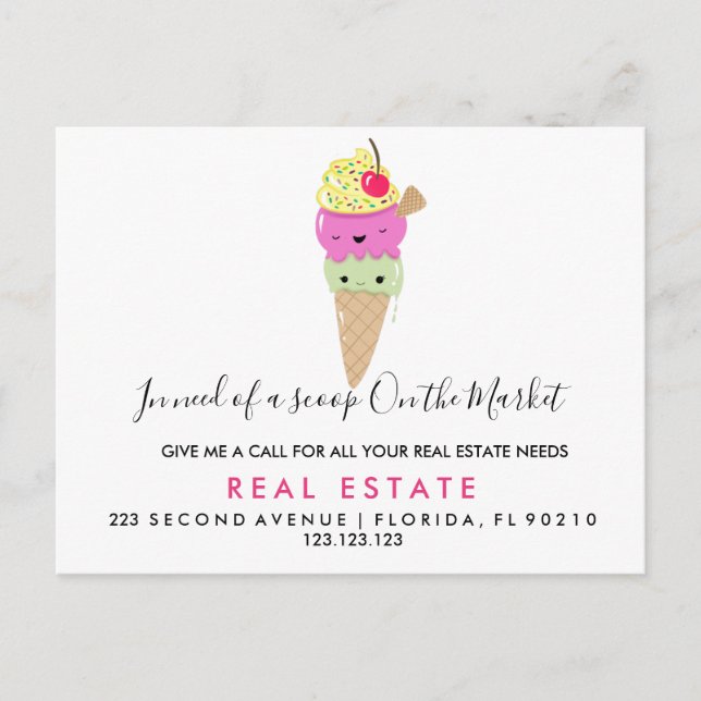 imobiliário Remessas de Enchimento Anúncio Cartão  (Frente)