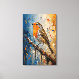 Impasto de Robin Ardente Impressão em Tela