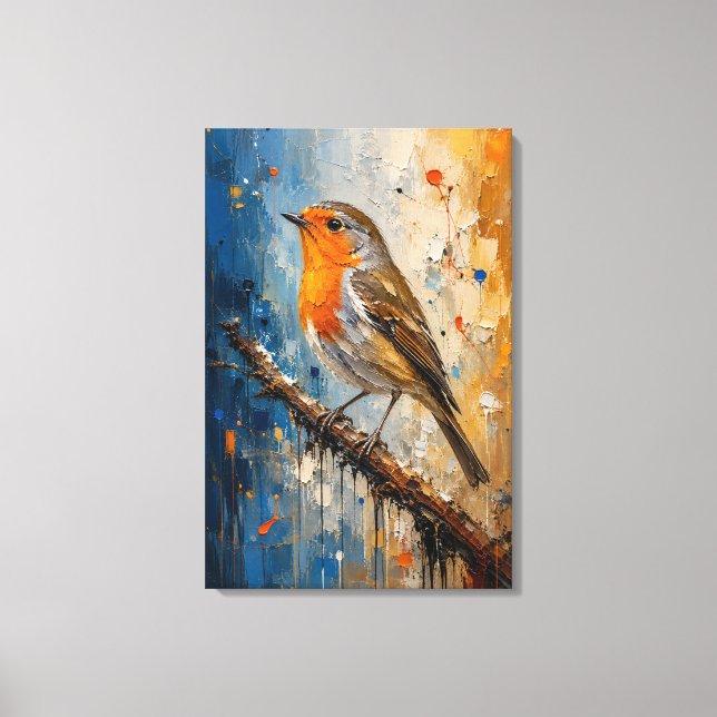 Impasto de Robin Ardente Impressão em Tela (Frente)