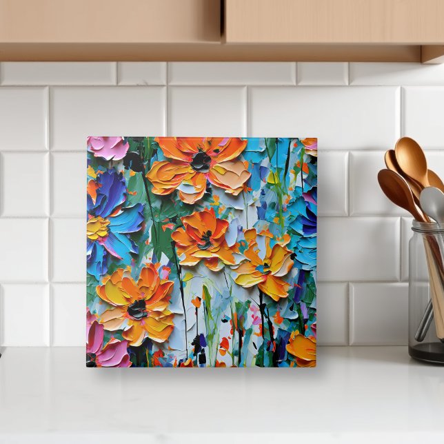 Impasto Flores de Óleo de Estilo em um Padrão Colo (Criador carregado)