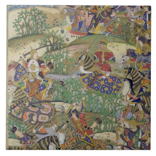 Imperador Akbar (r.1556-1605) na batalha de Samal (Frente)