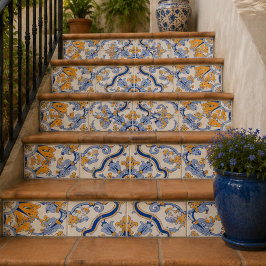 Imperial Blossom Hand Painted Blue and Gold Floral