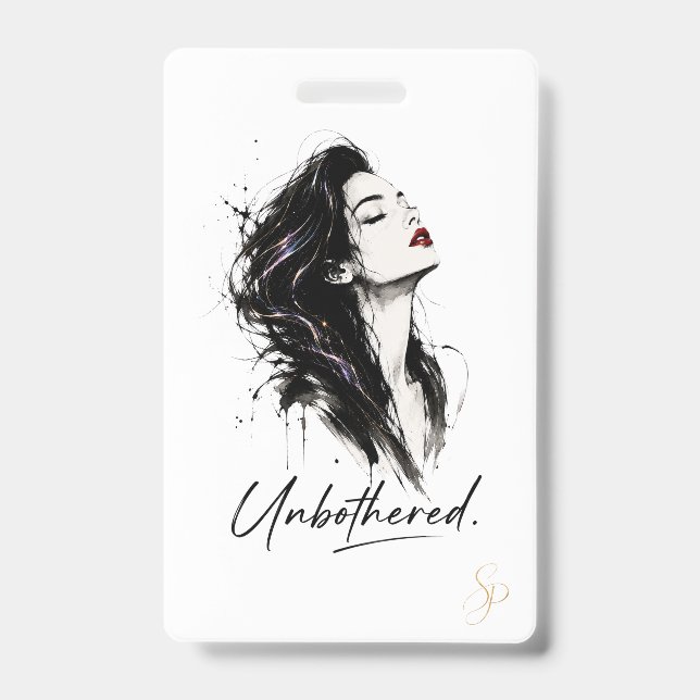 Imperturbável. Crachá Personalizado de Afirmação E (Frente)