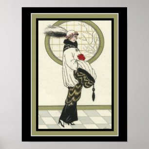 Impressão 11 x 16 do art deco de Barbier