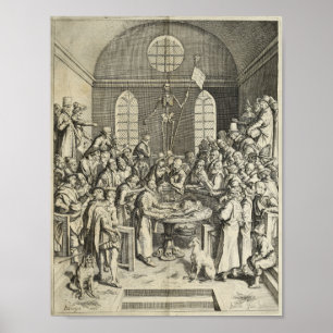 Impressão 1616 da anatomia da dissecção do vint